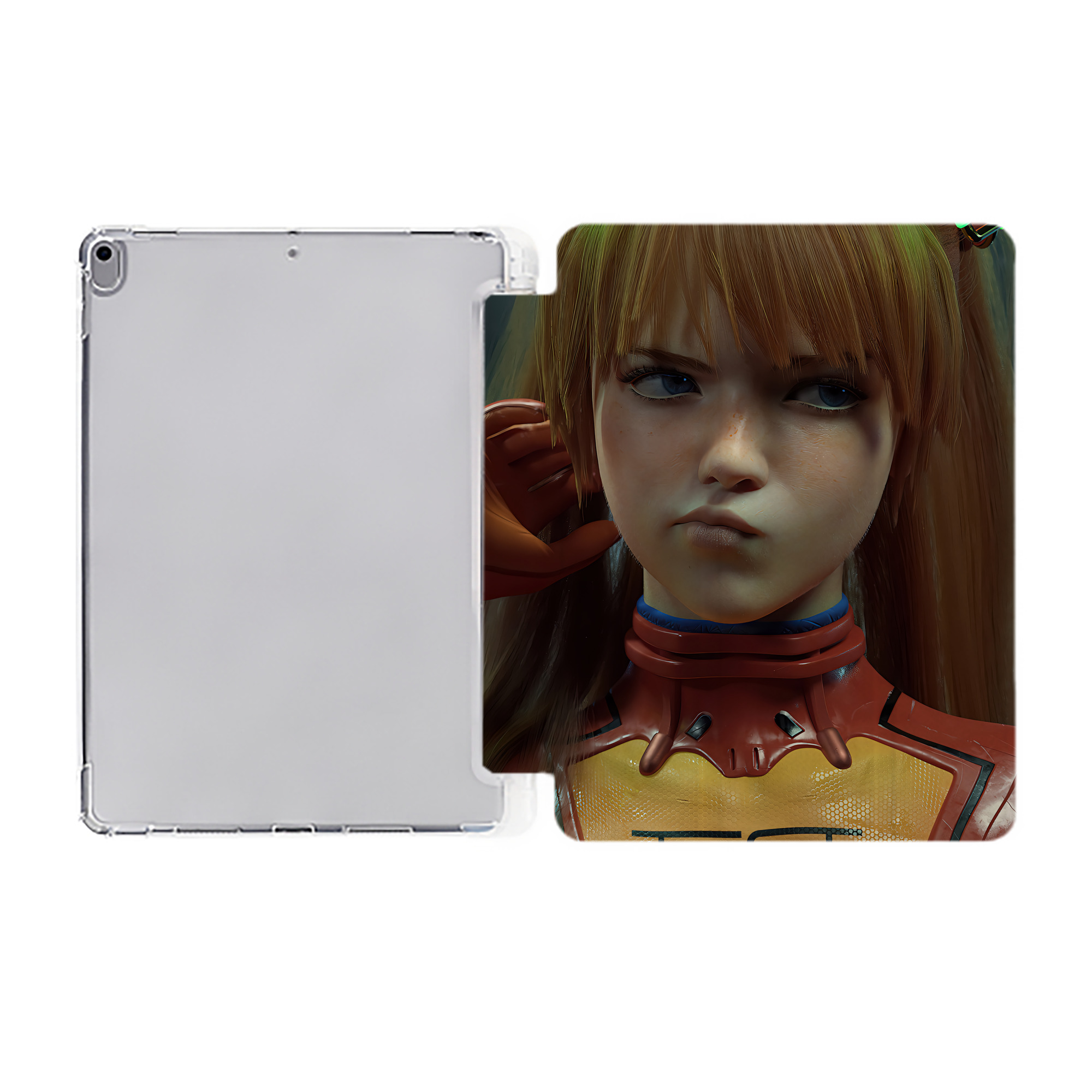 （画像用） EVA 新世紀エヴァンゲリオン IPad ケース ペン収納付き 三つ折りスタンド PUレザー×シリコン 対応機種9.5/10.5/10.9インチ